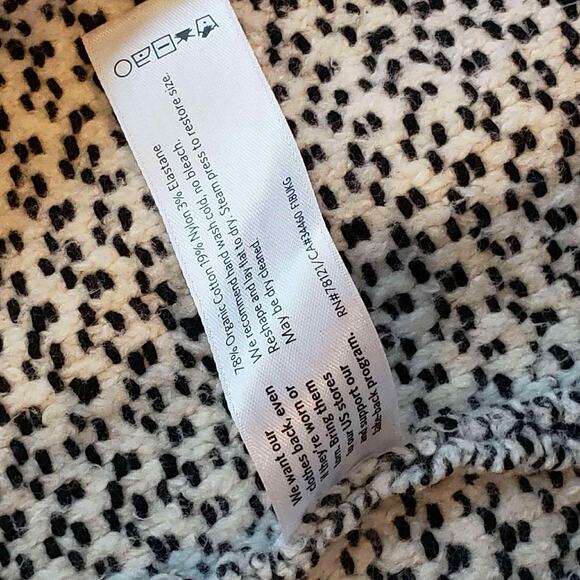 Eileen Fisher Cardigan Jacket Coatigan Size Medium Tweed Longline Black Cotton - Picture 9 of 10